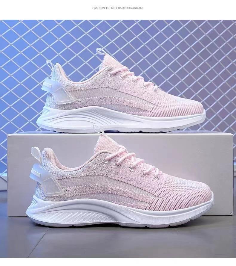 Women's shoes spring and autumn new fly-woven soft-soled sports women's mesh breathable and lightweight casual shoes versatile socks running