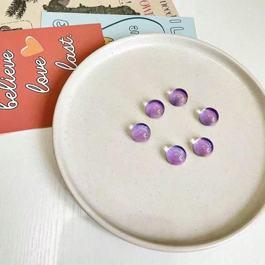 5pcs Korean Style, Transparent Ball Refrigerator Magnets, Starry Glitter, Semi Spherical Magnetic Suction, Decorative Hole Board