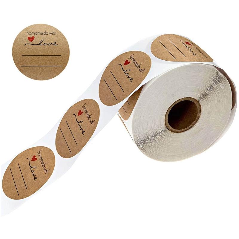 Handmade Sealing Stickers 500pcs/roll for Creative Love Heart Wrapping Decal for Home Festival Birthday Party Gift Packa