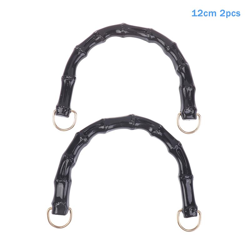 2Pcs 10.5/12Cm Plastic Bag Handle Handbags Replace Faux Bamboo Handles Woven-Bag Purse Frame Kiss Clasp Diy Bags Accessories