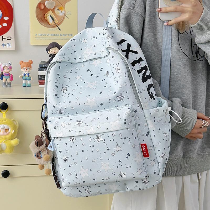 Schoolbag new female junior high school high school student star printing Korean version niche ins backpack Mori college student computer bag