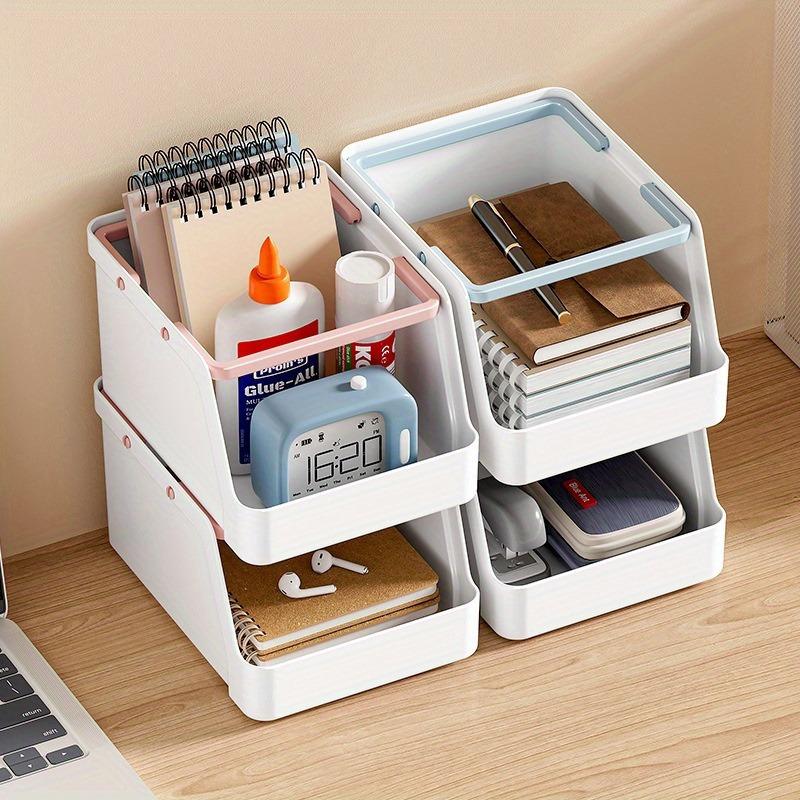 1/2pcs PP Plastic Storage Box,Stackable Office Supplies,Cosmetics,and Bathroom Desktop Organizer,Office Desktop Drawer Organizer