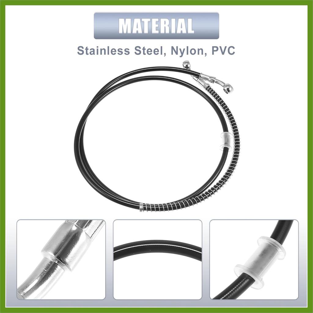 55.12" Length 10mm ID Motorcycle Hydraulic Brake Line Oil Hose Pipe Stainless Steel Braided Cable for ATV Motocross Sport Bikes Street Bikes Black