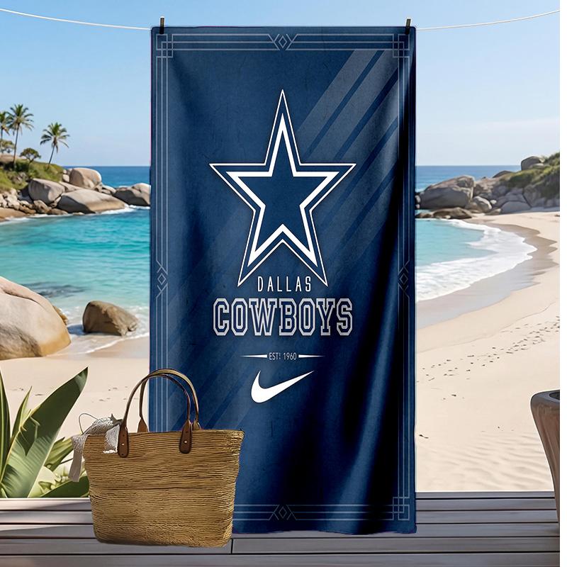 Asciugamano da Spiaggia Stampa Dallas Cowboys Morbido Portatile Asciugatura Rapida?Asciugamano Asciutto Per Piscina Vacanza Estiva Sport all'Aperto