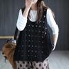 Women's Plus-Size Hollow-Out Knitted Gilet Vest Loose Outer-Wear Casual Sleeveless Cardigan for Spring and Summer