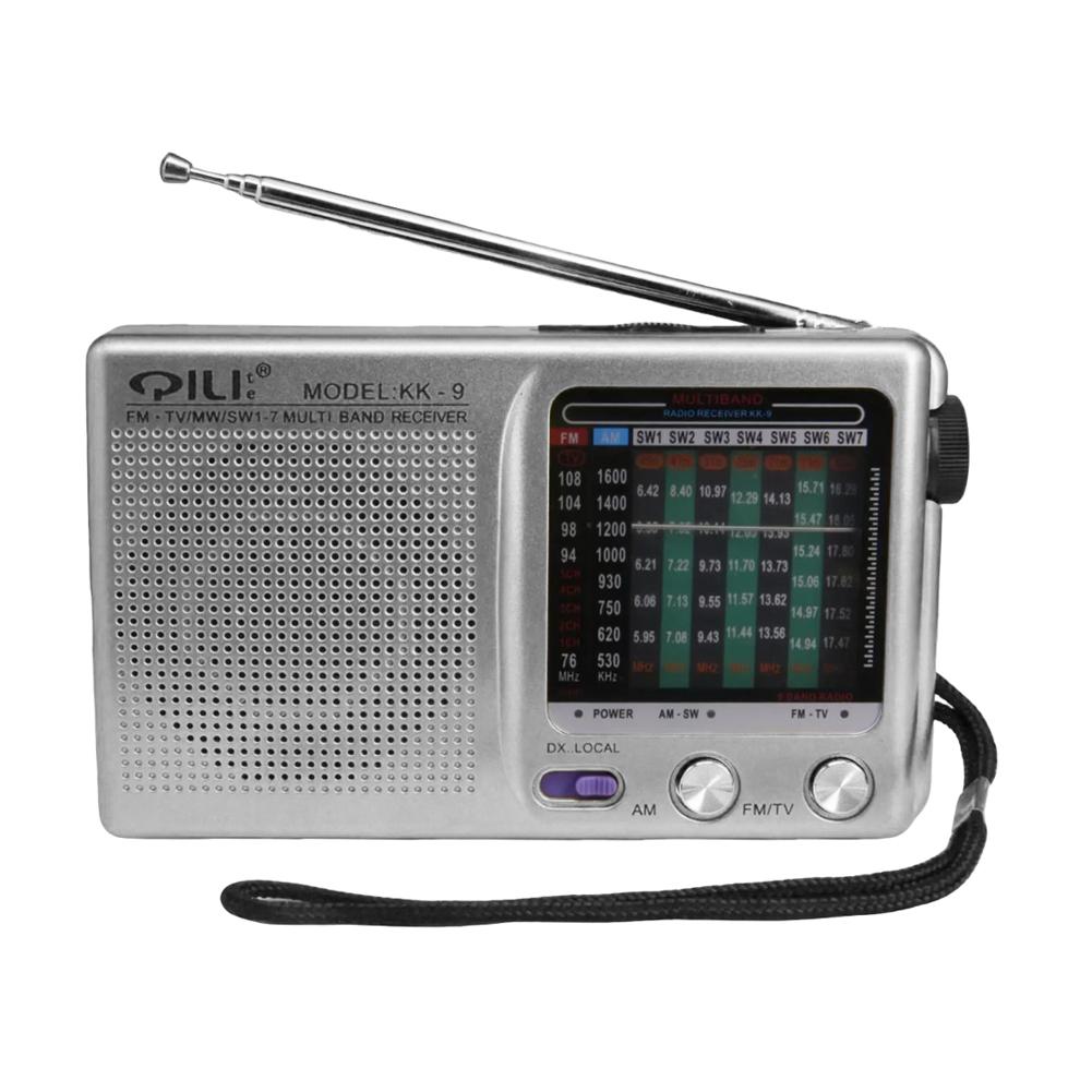 

Уличное радио SW/AM/FM стерео цифровое радио с телескопической антенной на батарейках, полнодиапазонный радиоприемник с динамиком и разъемом 3,5 мм серебряный