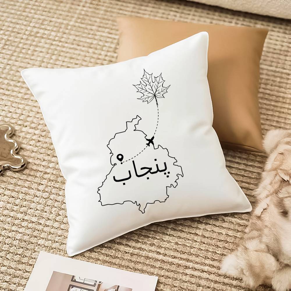 PPunjab MMap Pillow Case Antidustmite Pillowcase Invisible zipper silky plush Sofa