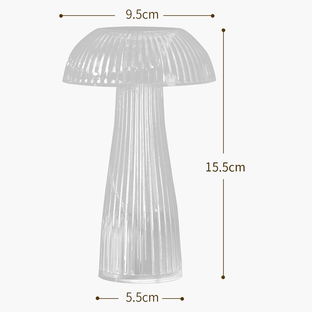 Jellyfish Table Lamp Warm Light Transparent Bedroom Night Light Eye-Protective Use button cell Home Room Decor