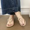 Women's Summer Heart Flip-Flops: Non-Slip, Cross-Strap, Flat Sole Beach Sandals.