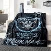 Name Custom Las Vegas Raiders Logo Print Flannel Blanket High Quality Warm Comfortable Cover for All Seasons Perfect for Gifts Home Decor