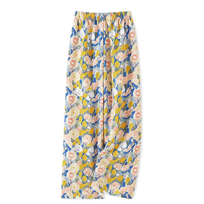 Women's Elastic Waist Printed Wide-Leg Vacation Pants