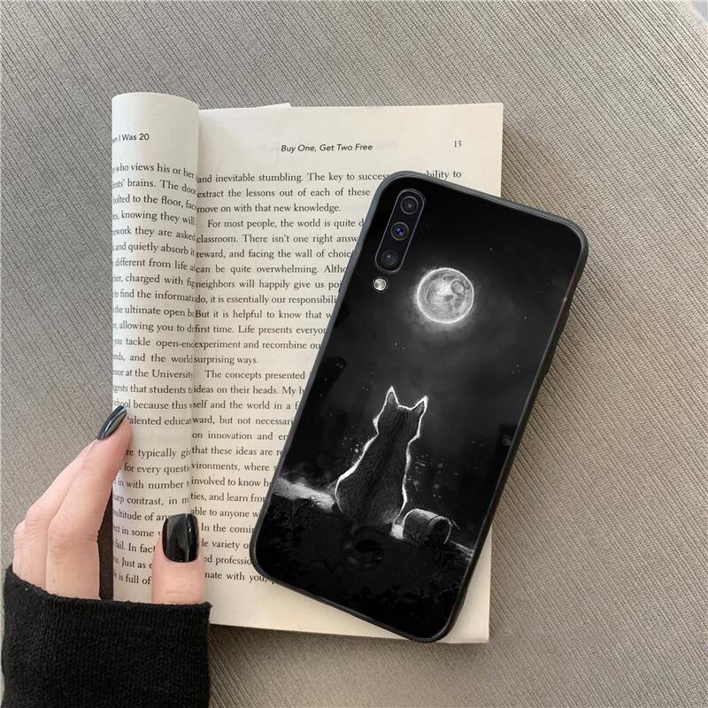 

Чехол для телефона с черным котом для Samsung Galaxy A13 A03 A12 A32 A71 A11 A21S A02 A52 A72 A51 A50 A70 A31 M31 A52