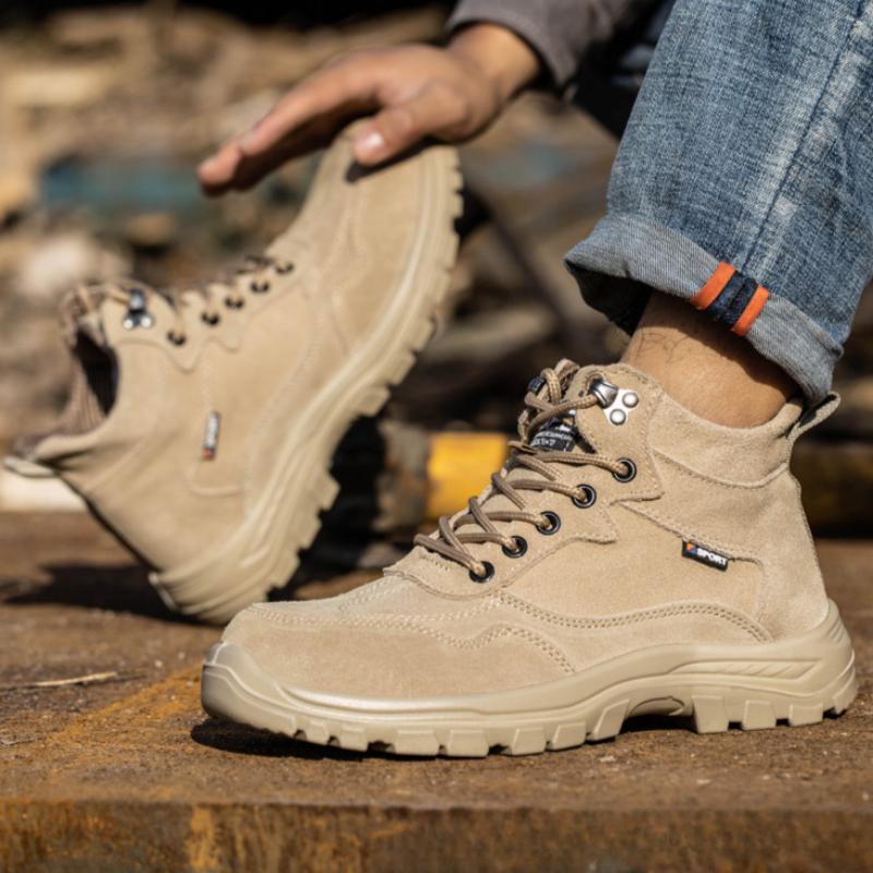 Men's Labor Protection Shoes, Anti-smash and Anti-puncture Breathable Lightweight Safety Shoes, Wear-resistant Soft-soled Work Shoes