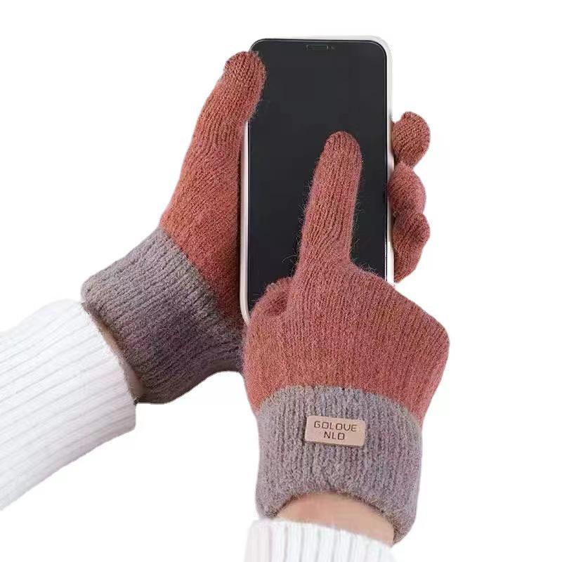 Men's Touchscreen Woolen Gloves for Autumn/Winter, Couples & Students, Thick, Warm Cashmere Alternative, Ideal for Cycling & Cold Protection