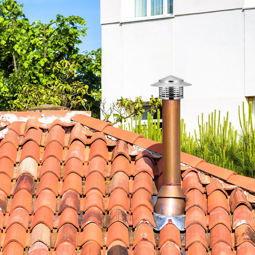 Premium Stainless Steel Chimney Cap Umbrella Shaped Rain Protector for Chimney Pipes Stove Flues Outdoor Use Debris