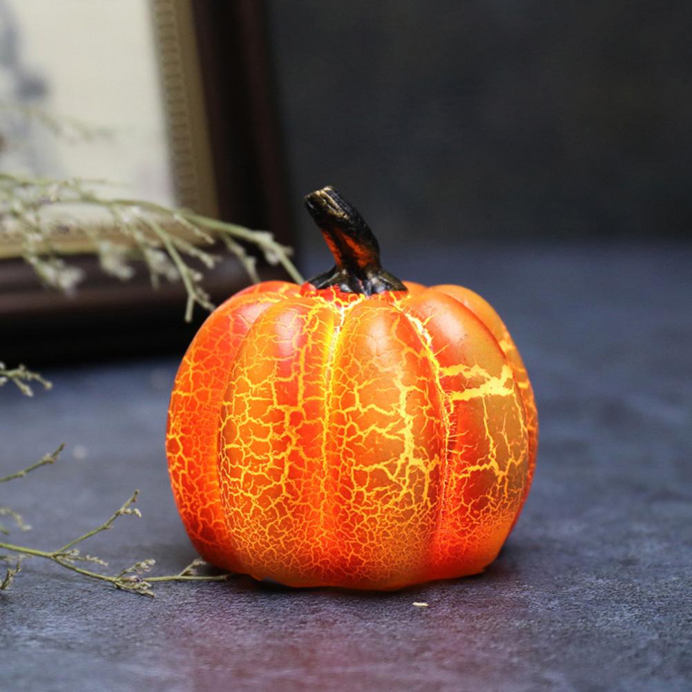 LED Halloween Pumpkin Lantern Resin Pumpkin Lamp Multiple Shapes Halloween Dress Up Props
