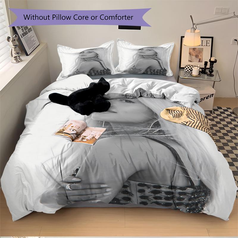 3Pcs Elegant Fashion Portrait Bedding Sets For All Sizes New 3D Printed Bed Cover Comforter Duvet Cover Pillowcase Bedroom Decoration