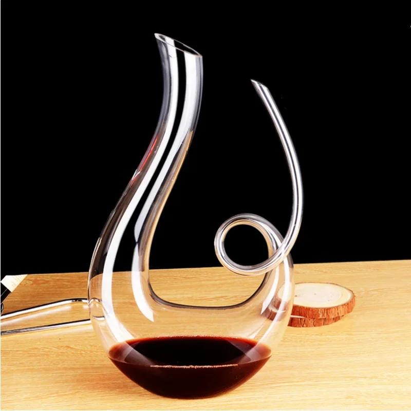 Wine Decanter Lead-free Crystal Glass Wine Decanter Home Bars Champagne Pourer Snail Shaped Decanter Brandy Bottle Container
