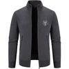 Herren-Cardigan mit durchgehendem Reißverschluss, schmaler Passform, Zopfstrickpullover mit Reißverschluss und Taschen