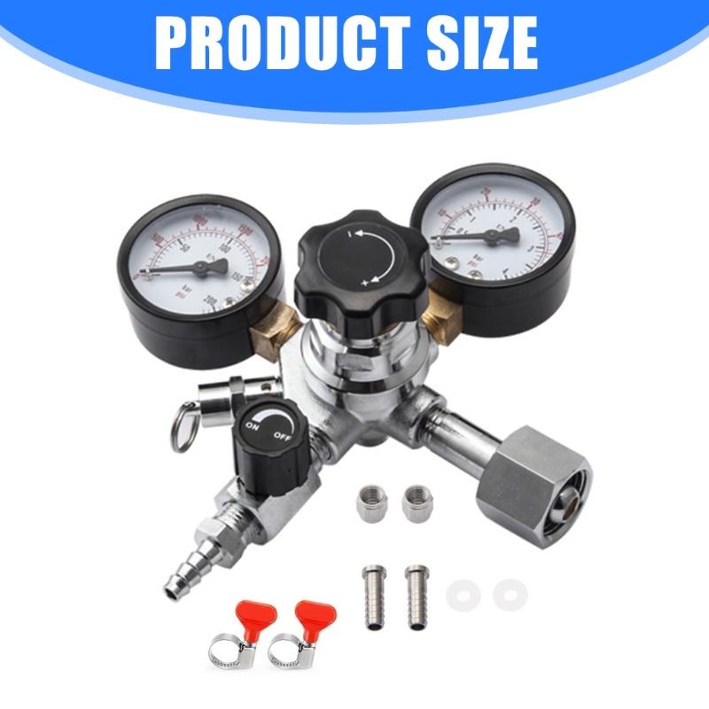 Beer Brewing Equipment CO2 Regulator Valves 5/16in Draft Beer Machine Double Stage Carbon Dioxide Pressure Reducing Valves
