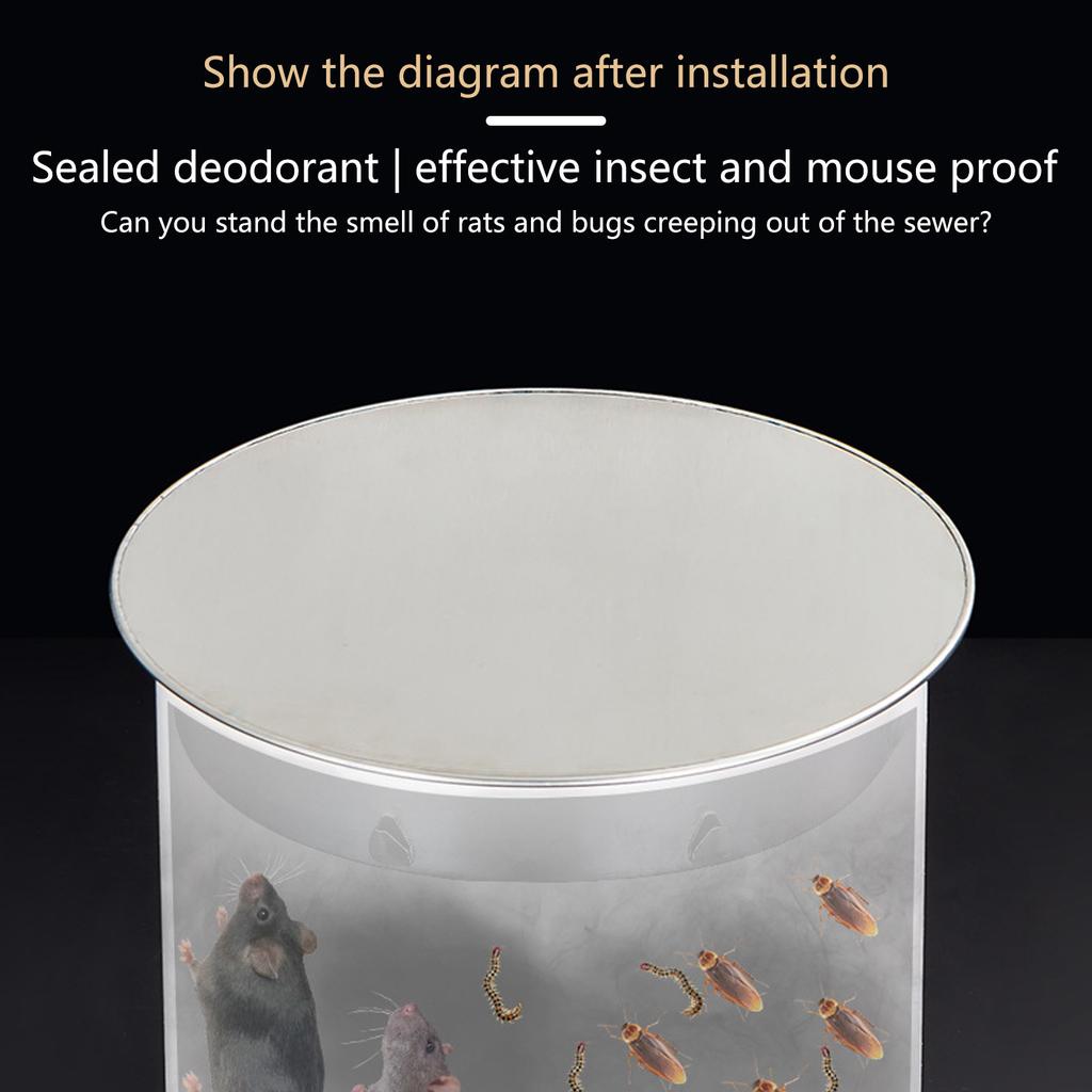 Capac Tub Coș de Fum din Oțel Inoxidabil 180mm Capace Ventilație Control Odor Sigiliu Tub Coș de Fum Instalare Simplă pentru Casă