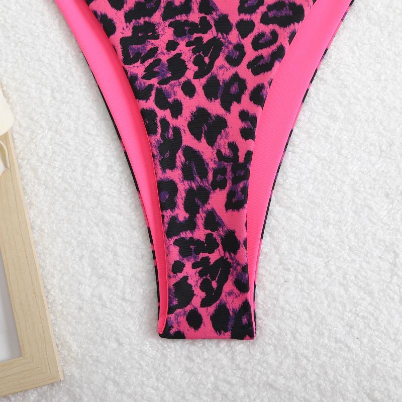 New Leopard Print Sexy Bikini Suspender Swimsuit Women's High-end Beach Hot Spring Swimsuit