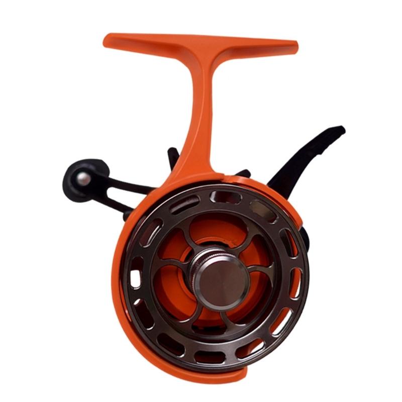 Angelausrüstung Inline Eisangelrolle mit Metallspule und 3+1 Kugellagern Inline Freilauf Eisangelrolle mit großer Spule