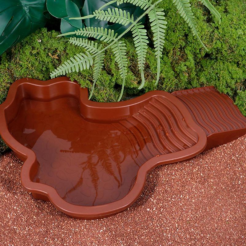 Akvarium Sköldpadda Badpool Reptil Matningsskål Vattenkanna Med Stege Husdjur Sköldpadda Badplattformar Duschkar