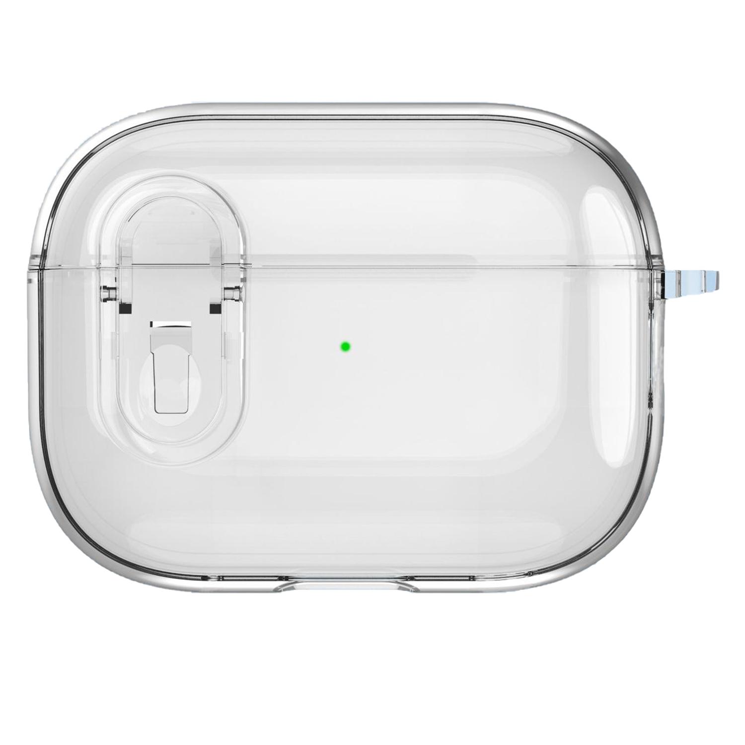 

For AirPods 4 Earphone Case Buckle Design Anti-Drop TPU Earbud Cover with Carabiner A