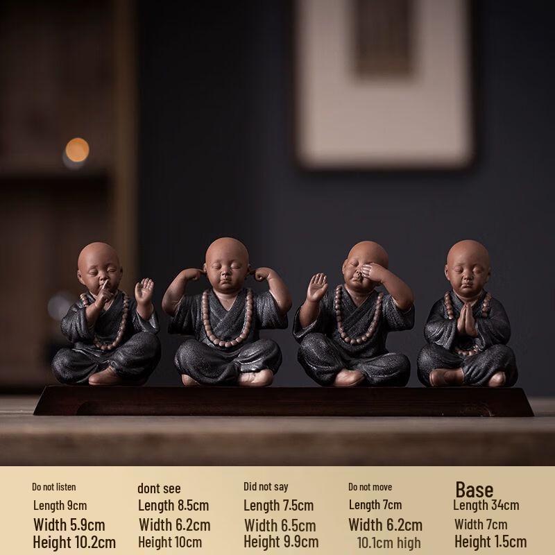 Zisha Four-No Little Monk Tea Pet Ornament