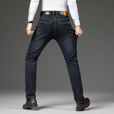 Large Size Men's Jeans Autumn and Winter Models Men's Business Casual Middle-aged Men's Trousers Loose Straight Father Trousers