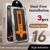 3pcs Anti-peep Dust Free Installation Screen Protector For iPhone17 11 12 13 15ProMax 14Pro 16 HD Tempered Glass Screen Protector