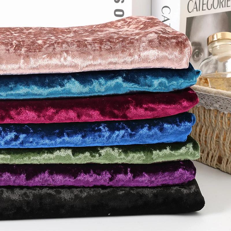0.5/1/2/3 Yard Soft Elastic Diamond Velvet Fabric For Women's Evening Dresses, Party Decorative Sofa Covers DIY Sewing Fabrics