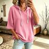 Women's Casual V-Neck Hoodie with Drawstring Hood for Everyday Wear