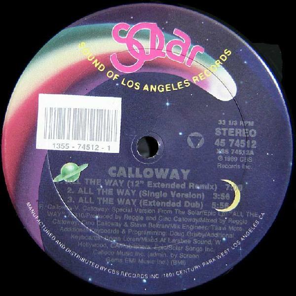 

12inch Record CALLOWAY - All The Way 4574512 Solar 1989 US Dance & Electronica Used