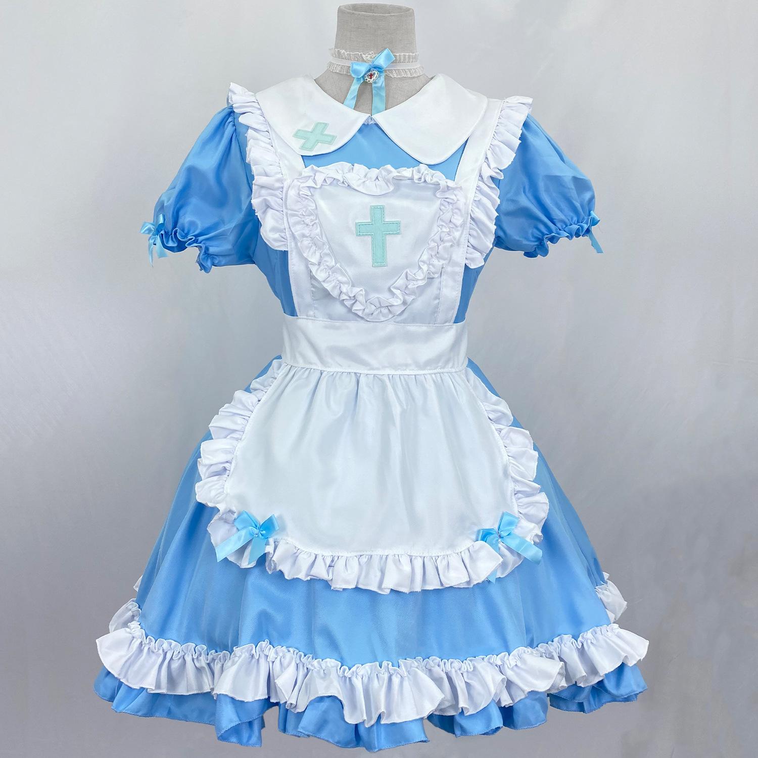 

Japanese Maid Cos Clothing Cute Maid Maid Dress Dark Blue Dress XL