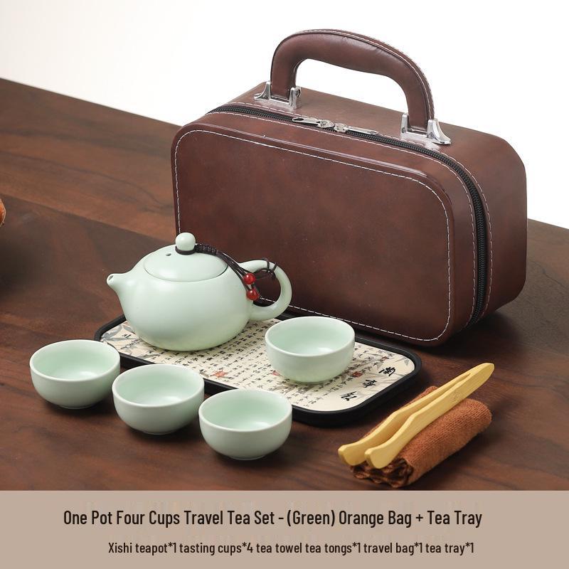 Luxury Travel Tea Set: Quick Pot with Four Cups – Perfect Customer Souvenir for Company Events