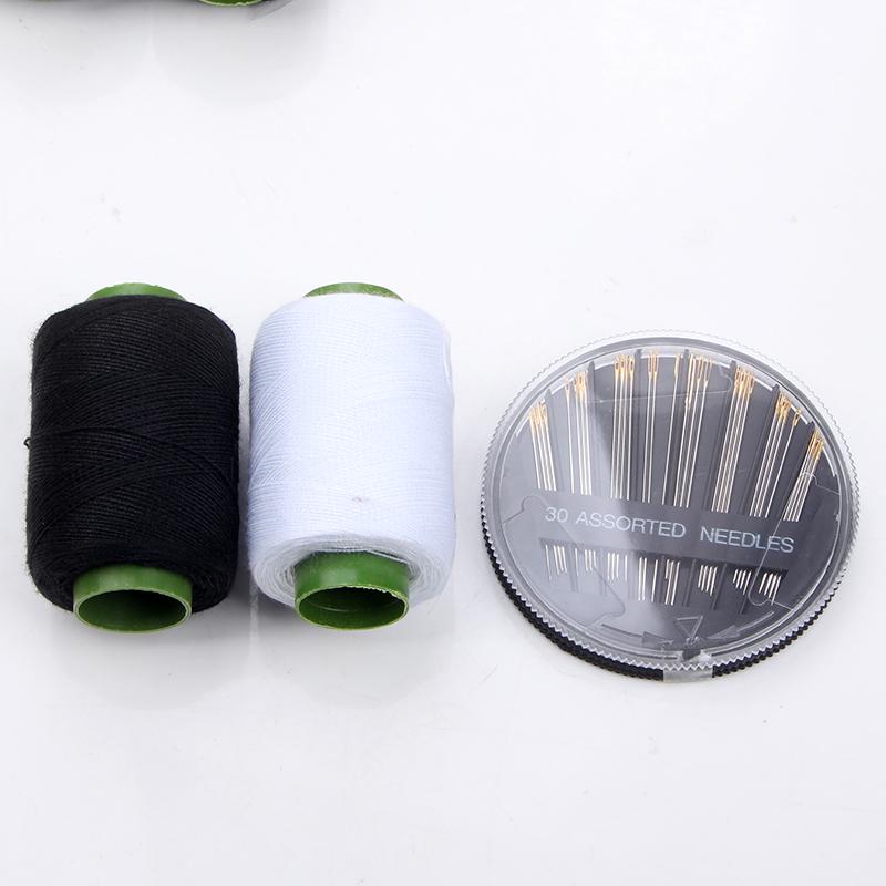 Polyester Sewing Thread Set: White, Black, Colored Threads & Needles for Hand & Embroidery Sewing