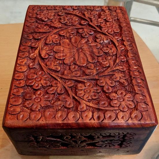 15.24 Cm Hand Carved Wooden Jewellery Box, Gift for Girlfriend, Gift for Wife, Bridesmaid Gift, Gift for Her, Jewellery Box, Make-up Box, Women Gifts