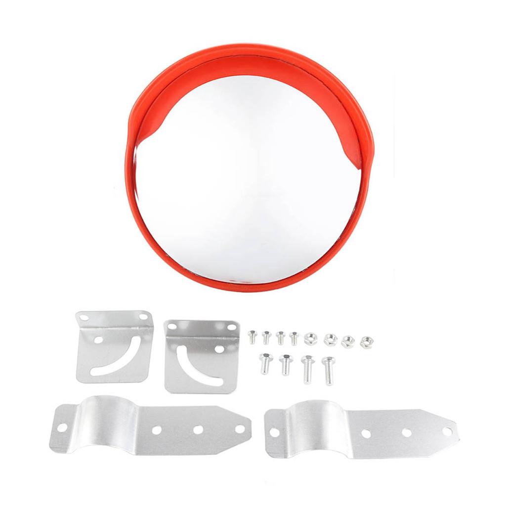 30cm Širokoúhlé Bezpečnostní Vypuklé Dopravní Zrcadlo na Příjezdovou Cestu s Montážním Hardwarem a Příslušenstvím