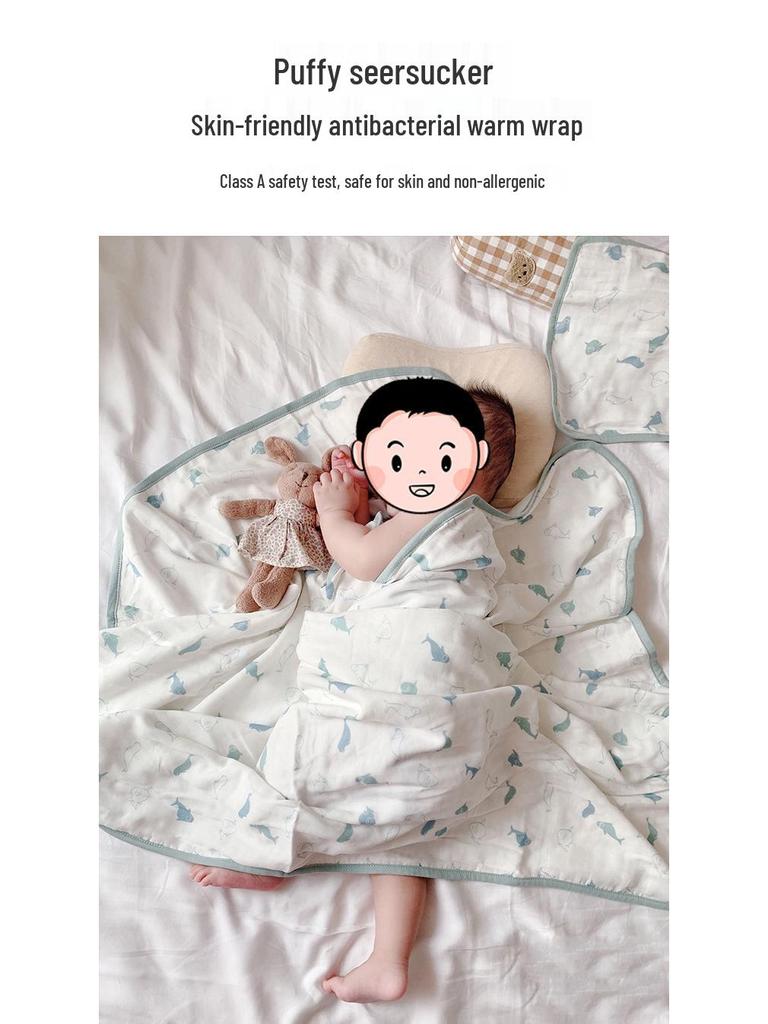 Six-Layer Pure Cotton Baby Blanket and Swaddle Wrap for Newborns