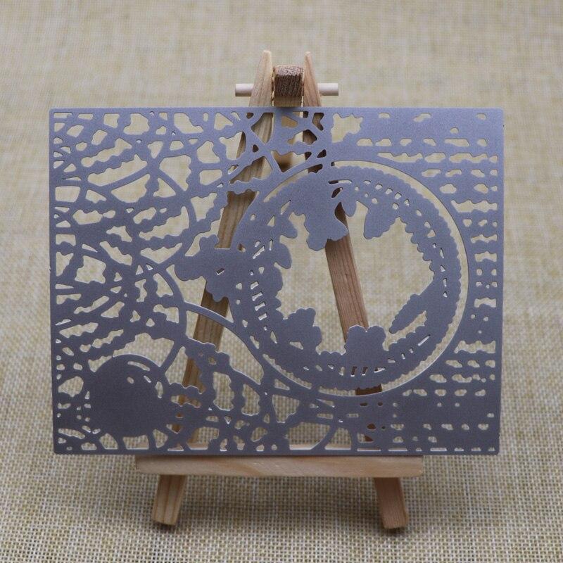 Neu Rechteck Wald Blätter Mädchen Nacht Metall Schneiden Stirbt Für DIY Grußkarte Handwerk