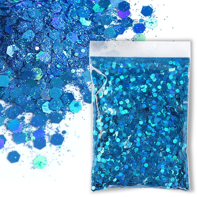 50G Glitter Mixed Hexagon Colorful Sequin Powder DIY Handmade Jewelry Epoxy Resin Making For Mold Nails Craft Accessories