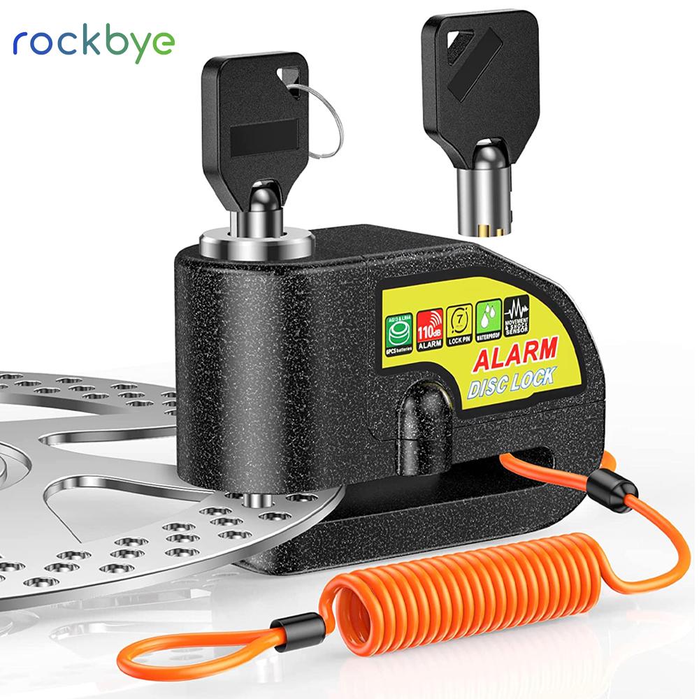 

Rockbye велосипедный дисковый тормоз, замок, сигнализация, система безопасности велосипеда, аксессуары для электрического мотоцикла, скутера чёрный