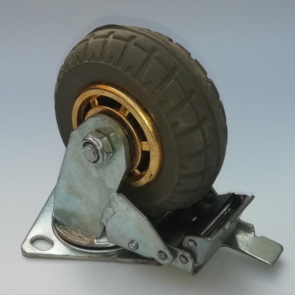 Heavy-Duty Grey Rubber Industrial Swivel Caster Wheel - Silent and Elastic Design