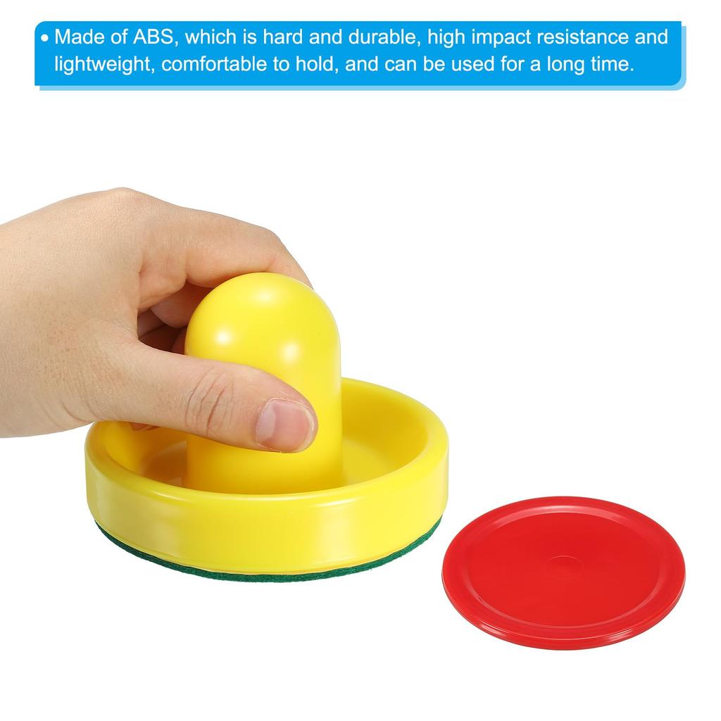 PATIKIL 96mm Air Hockey Pushers and Air Hockey Pucks Handle Pad Replacement Accessories for Game Tables Padded 8 (4 Pushers, Pucks)