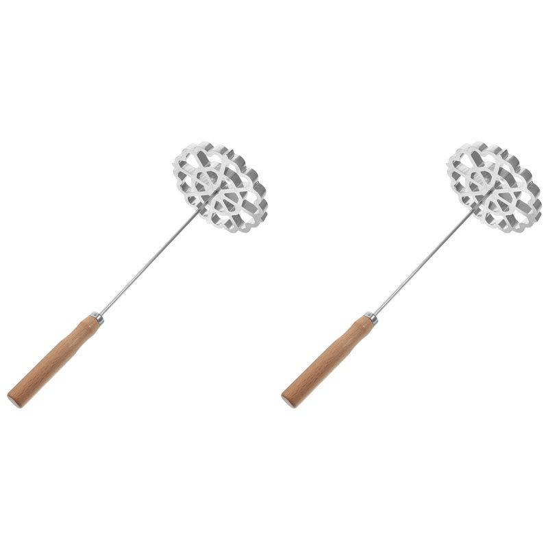 2X Bunuelos Mold With Handle, Swedish Rosette Maker Timbale Rosettes Cookie Mold Aluminum Waffle Mold