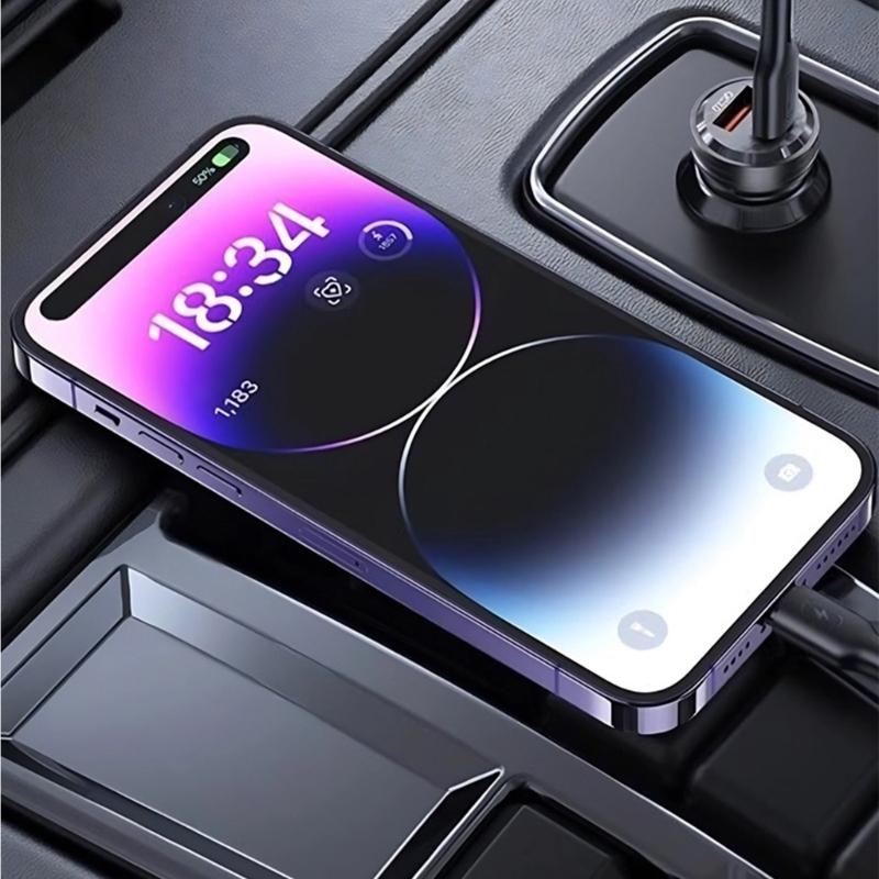 High Speeded Car Charger Transparent Metal Plug PD3.0 Double Port Rapid Charging With Intelligent Chip for Vehicle