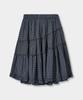Yujen Vintage Frill Check Skirt_Navy