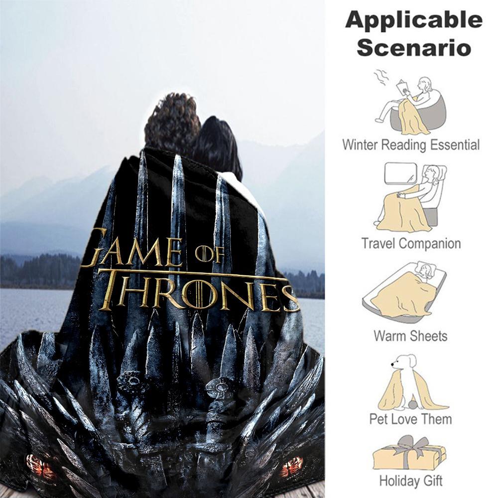 1PC Game of Thrones Outdoor Blanket Lightweight Flannel, Soft & Warm, All-Season, Outdoor, Camping, Living Room, Office, L1106082